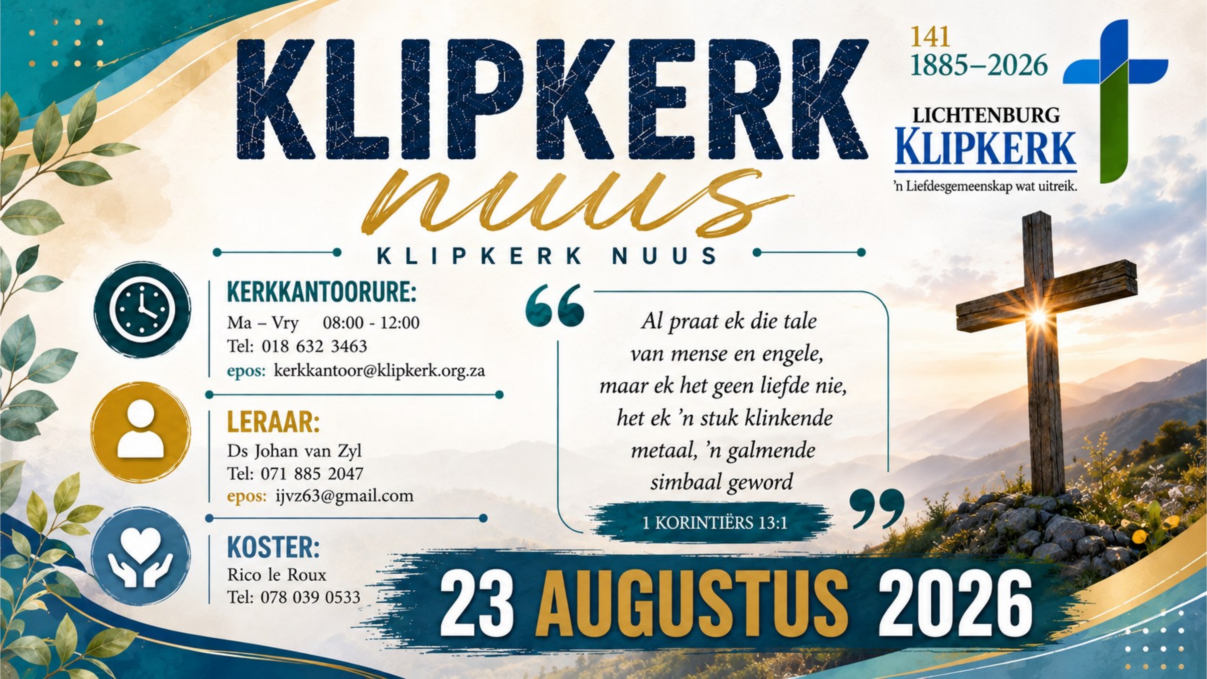 Weeknuus Lichtenburg N G Klipkerk, afkondigings